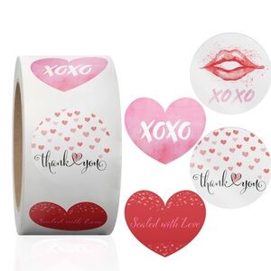 NEW!!❤️50 Heart & lips print stickers